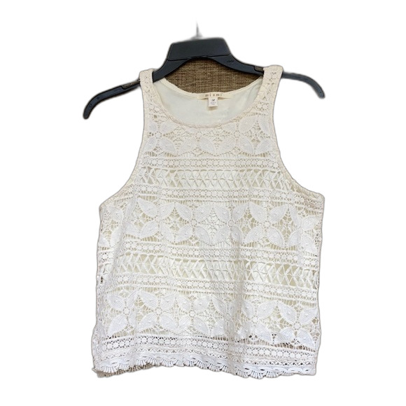 Tops - Miami off white lined lacy cotton top